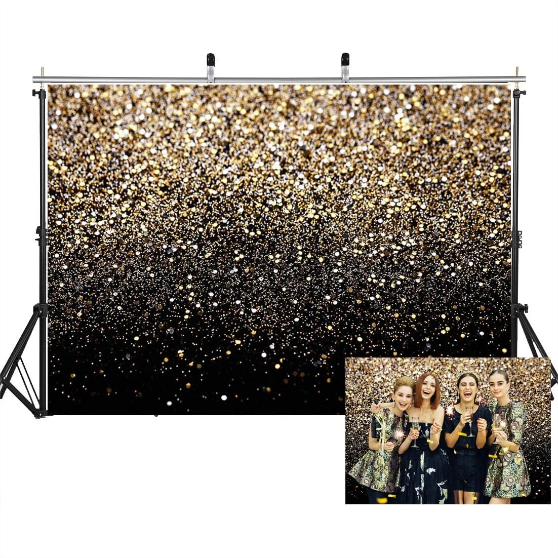 Photography Lighting Reference - Black and Gold Backdrop for Photography,
