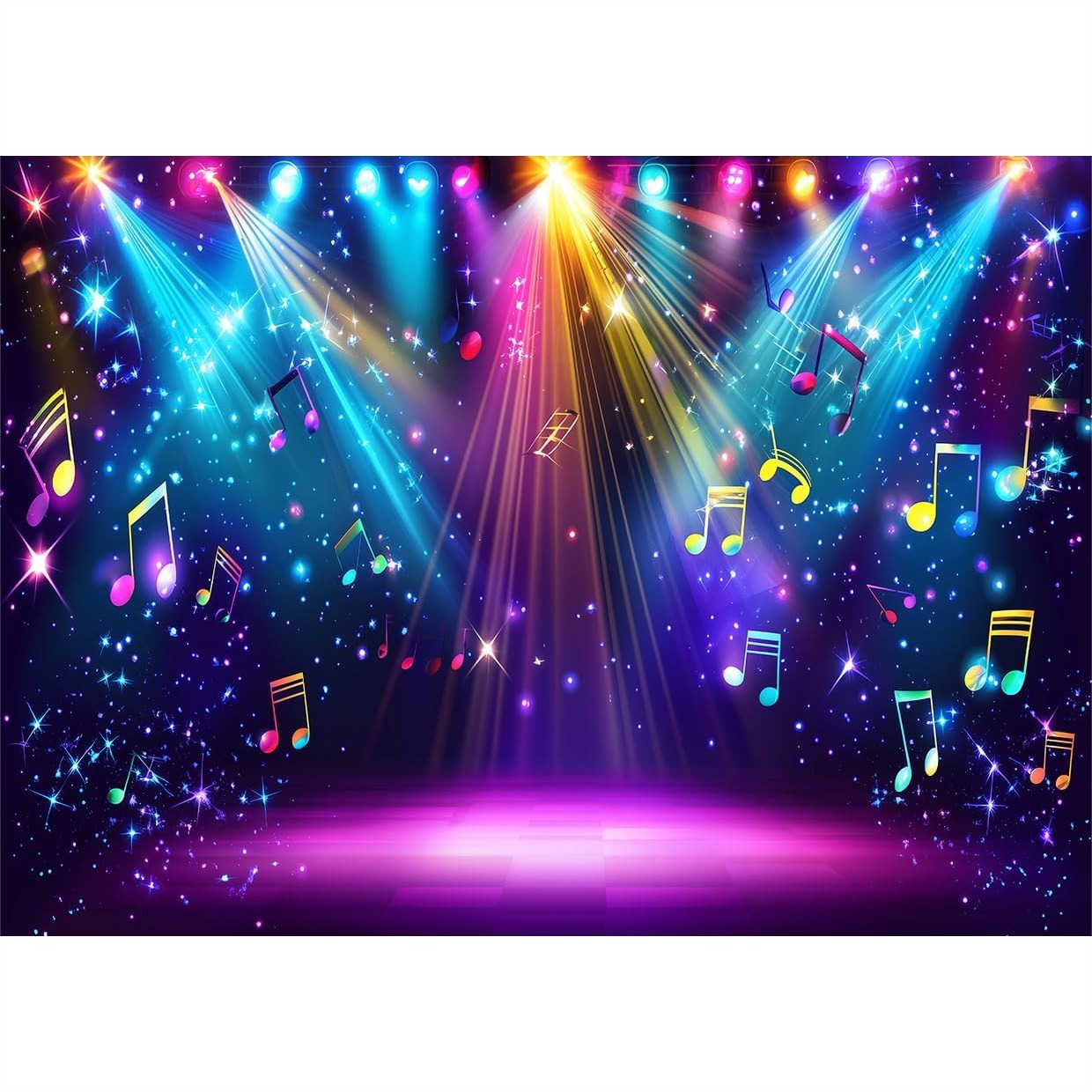 Photography Lighting Reference - Rainbow Stage Photography Backdrop 7x5ft, Colorful