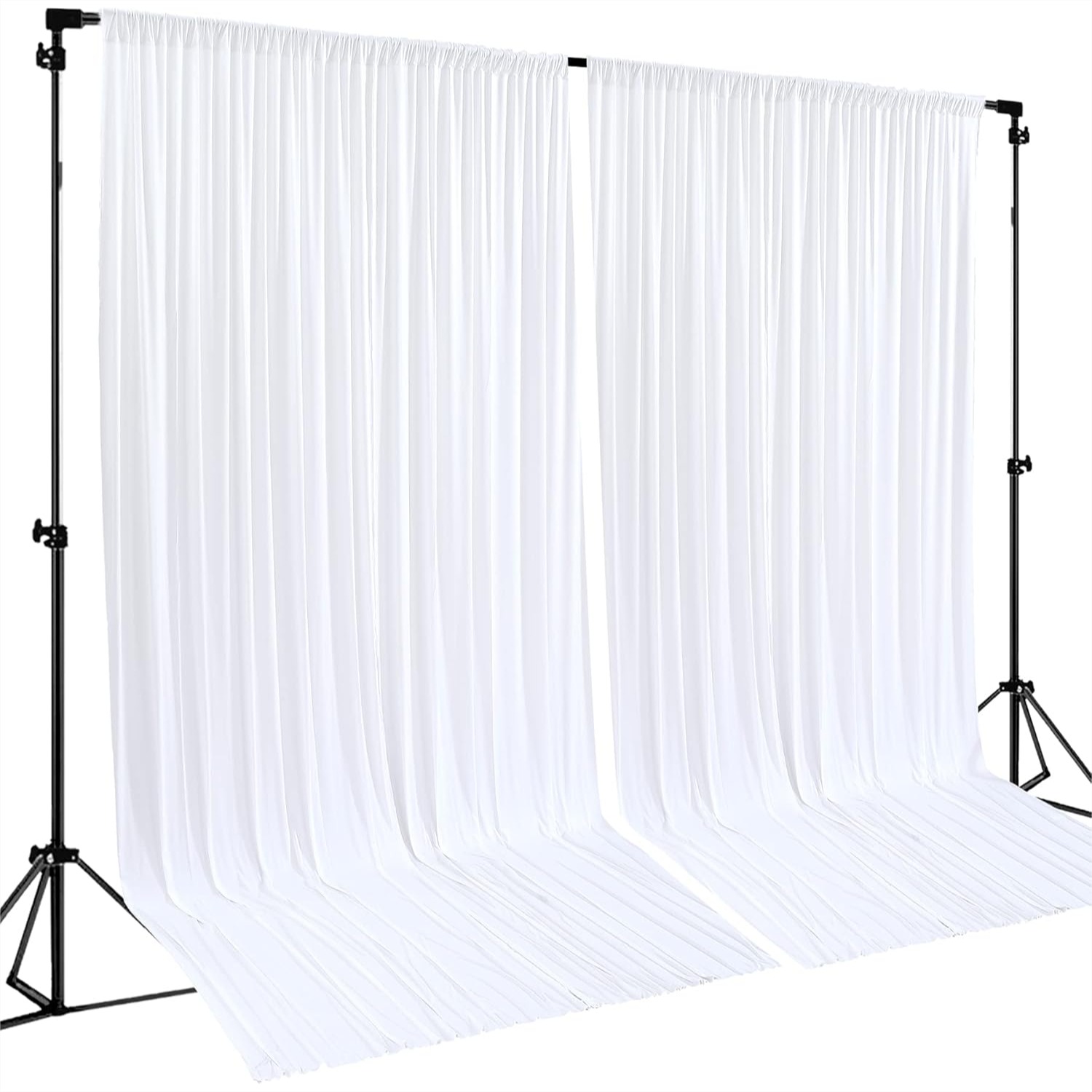 Photography Lighting Reference - White Backdrop Curtains 2 Panels, 10FT