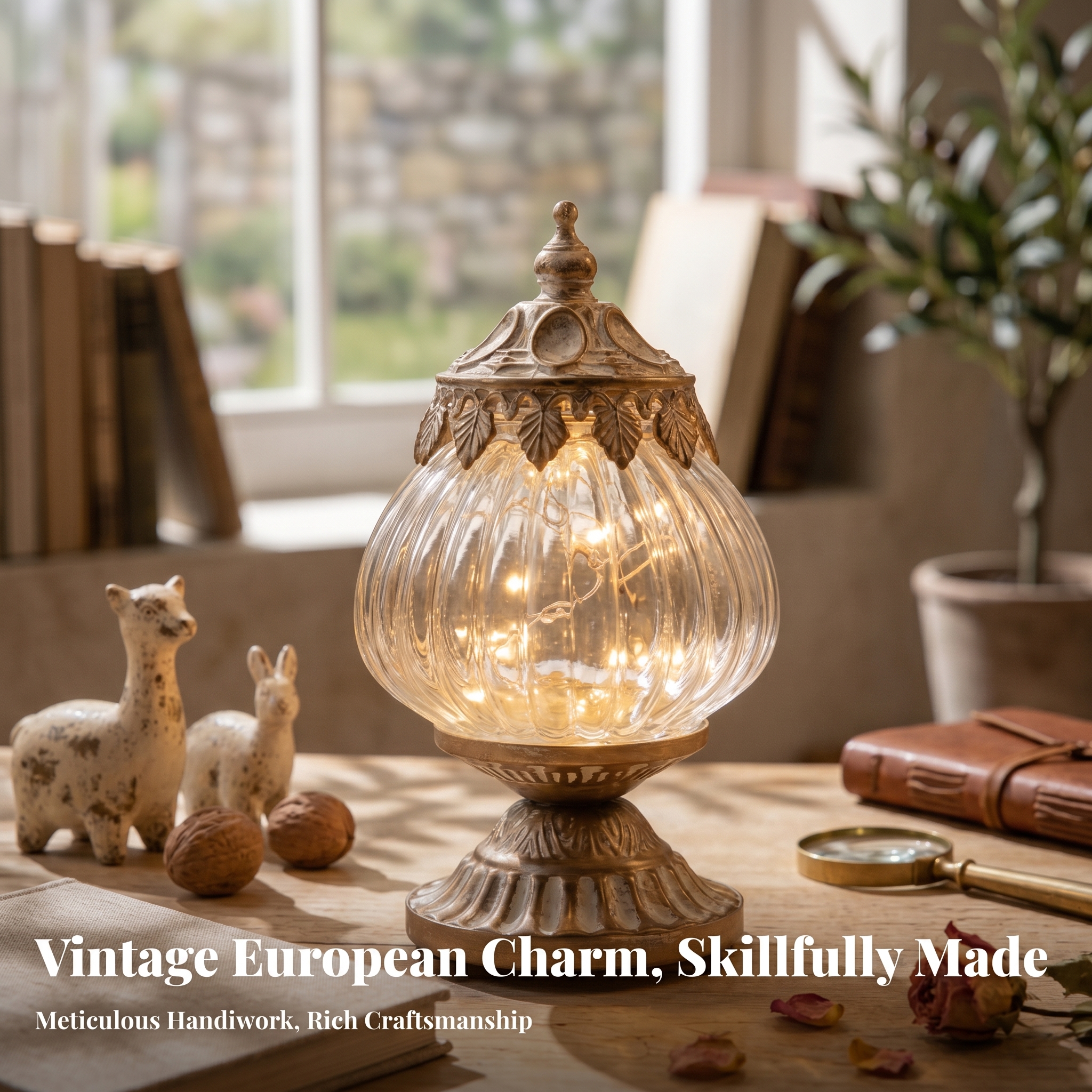 Vintage Ribbed Glass Lantern O - Photography And Lighting 评论和价格