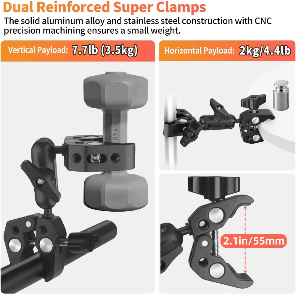Super Clamp Mount with 360° Ba - Reflector Arm Clamp 评论和价格