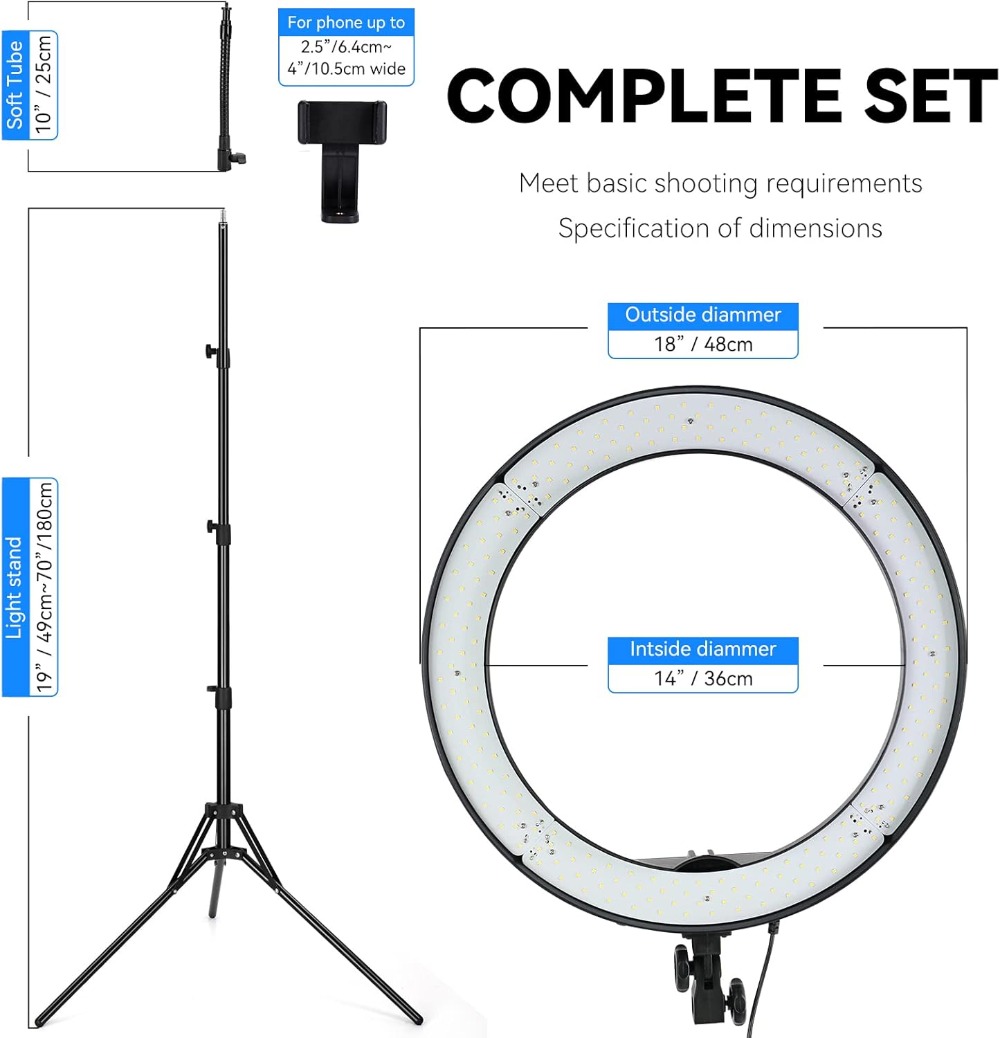 18-Inch 55W Ring Light with 24 - Photography Lighting Reference 评论和价格