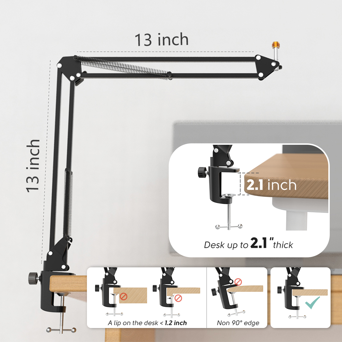 FIFINE Microphone Arm Boom,Adj - Boom Arm Stand 评论和价格