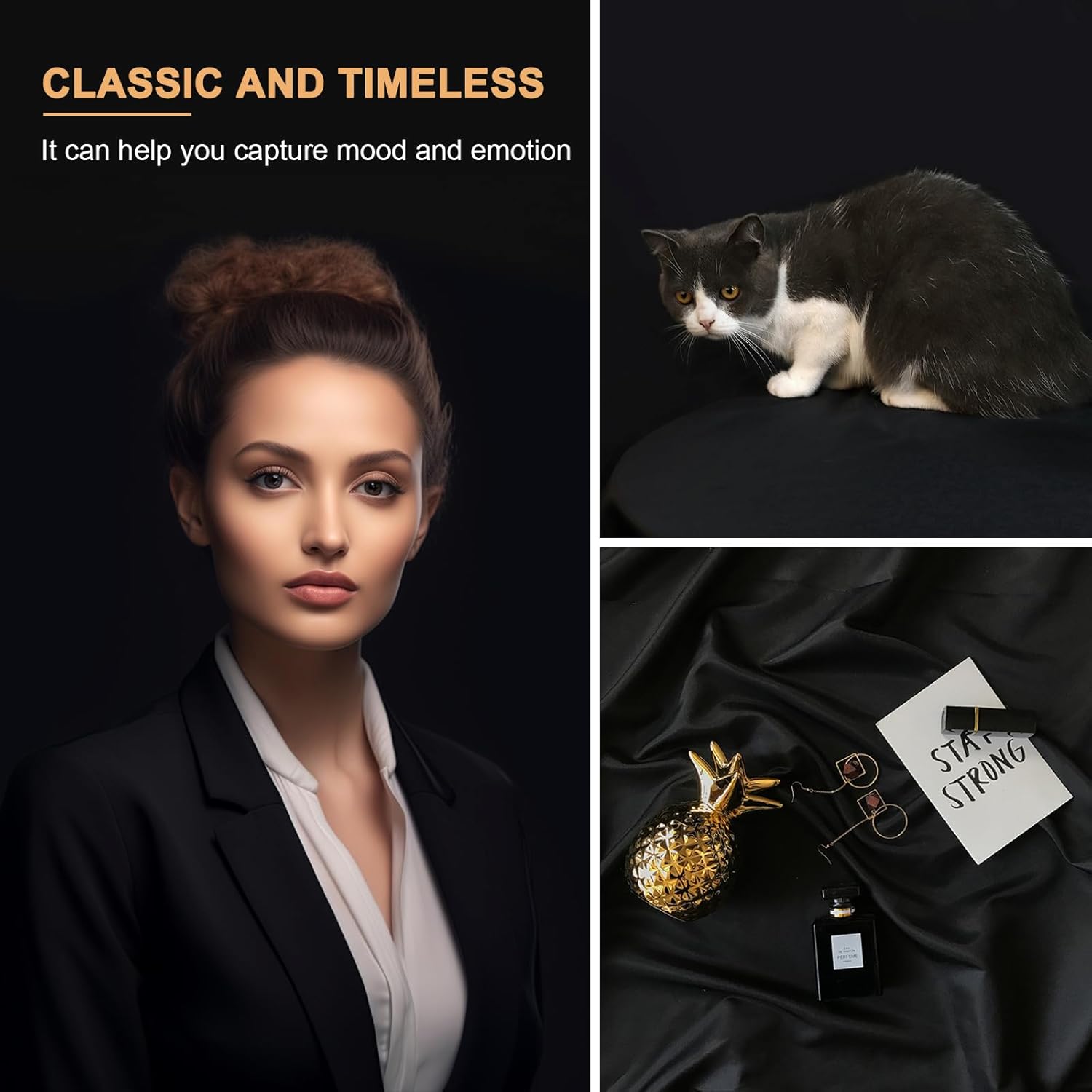 7x10 FT Black Photo Backdrop,  - Photography Lighting Reference 评论和价格