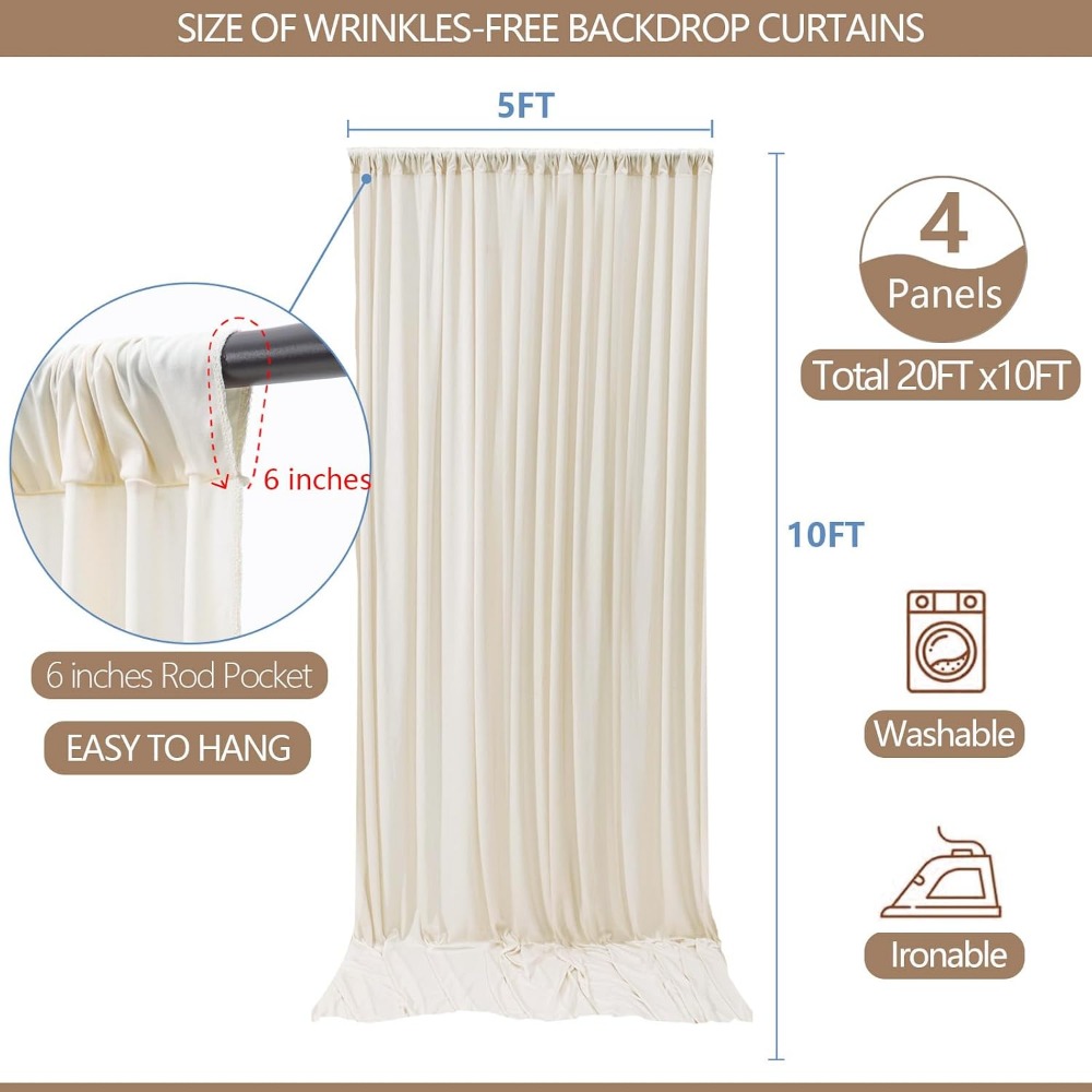 20x10ft Ivory Backdrop Curtain - Photography Lighting Reference 评论和价格