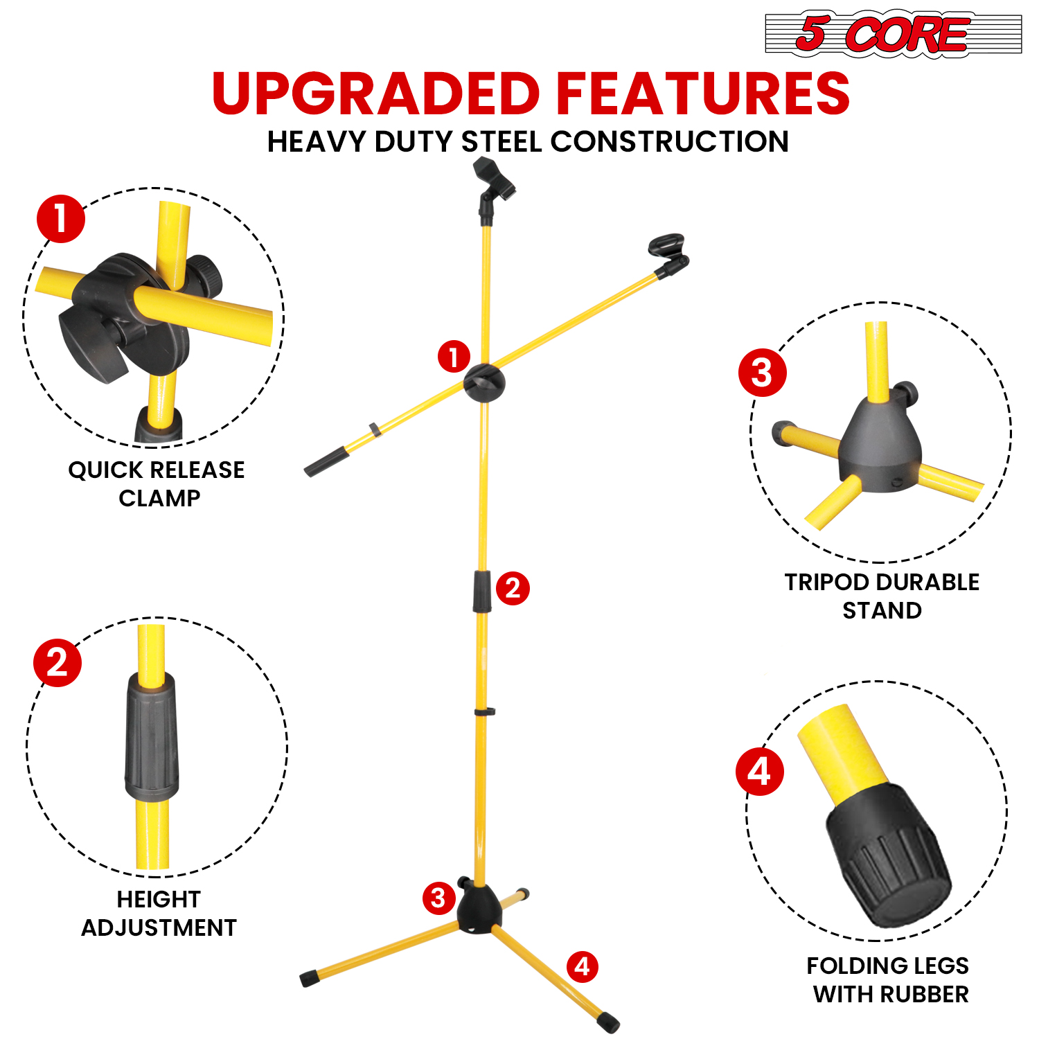 5 Core Microphone Stand Floor  - Boom Arm Stand 评论和价格