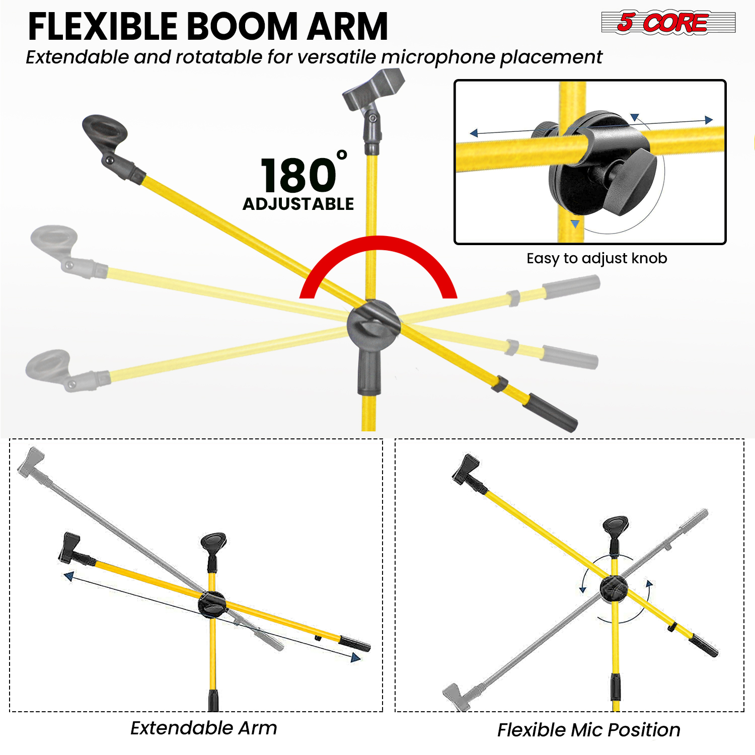 5 Core Microphone Stand Floor  - Boom Arm Stand 评论和价格