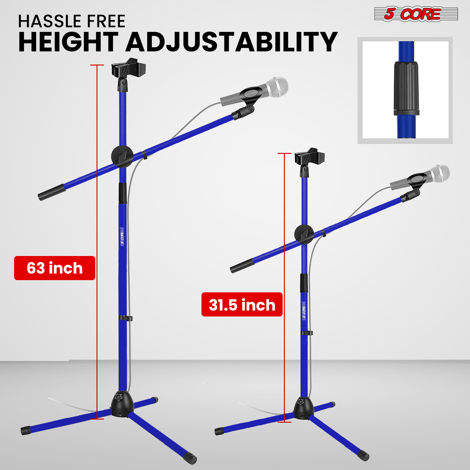 5 Core Mic Stand Floor Height  - Boom Arm Stand 评论和价格